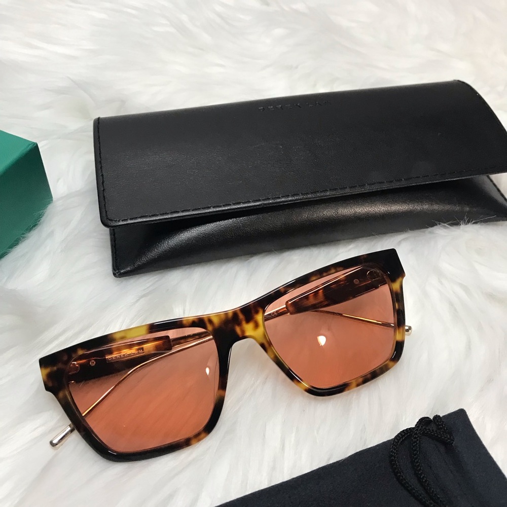 Derek Lam Natalie Cloud Tortoise Retro Sunglasses - Picture 8 of 16